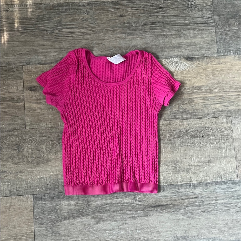 Pink Cable Knit Women's Top